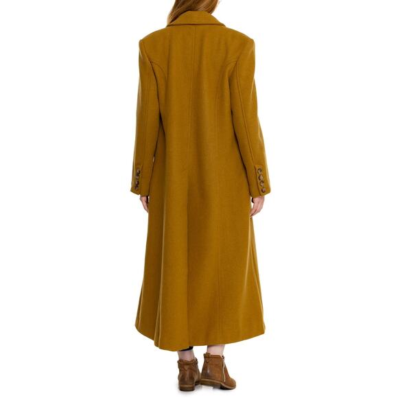 Free People Women's Tan Wool Victoria Long Coat Size XL NEW - Picture 4 of 5
